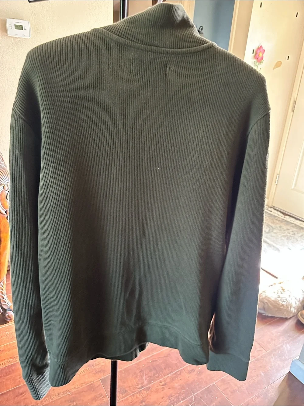 Banana Republic Men's Olive Zip-Front Ribbed Sweater Jacket